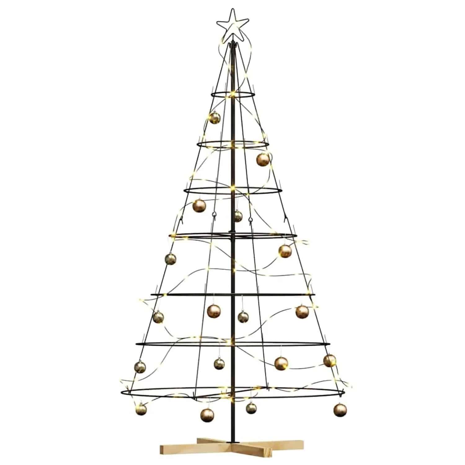 vidaXL Weihnachts-Tannenzapfenbaum mit Ständer Schwarz 180 cm Stahl 42019161