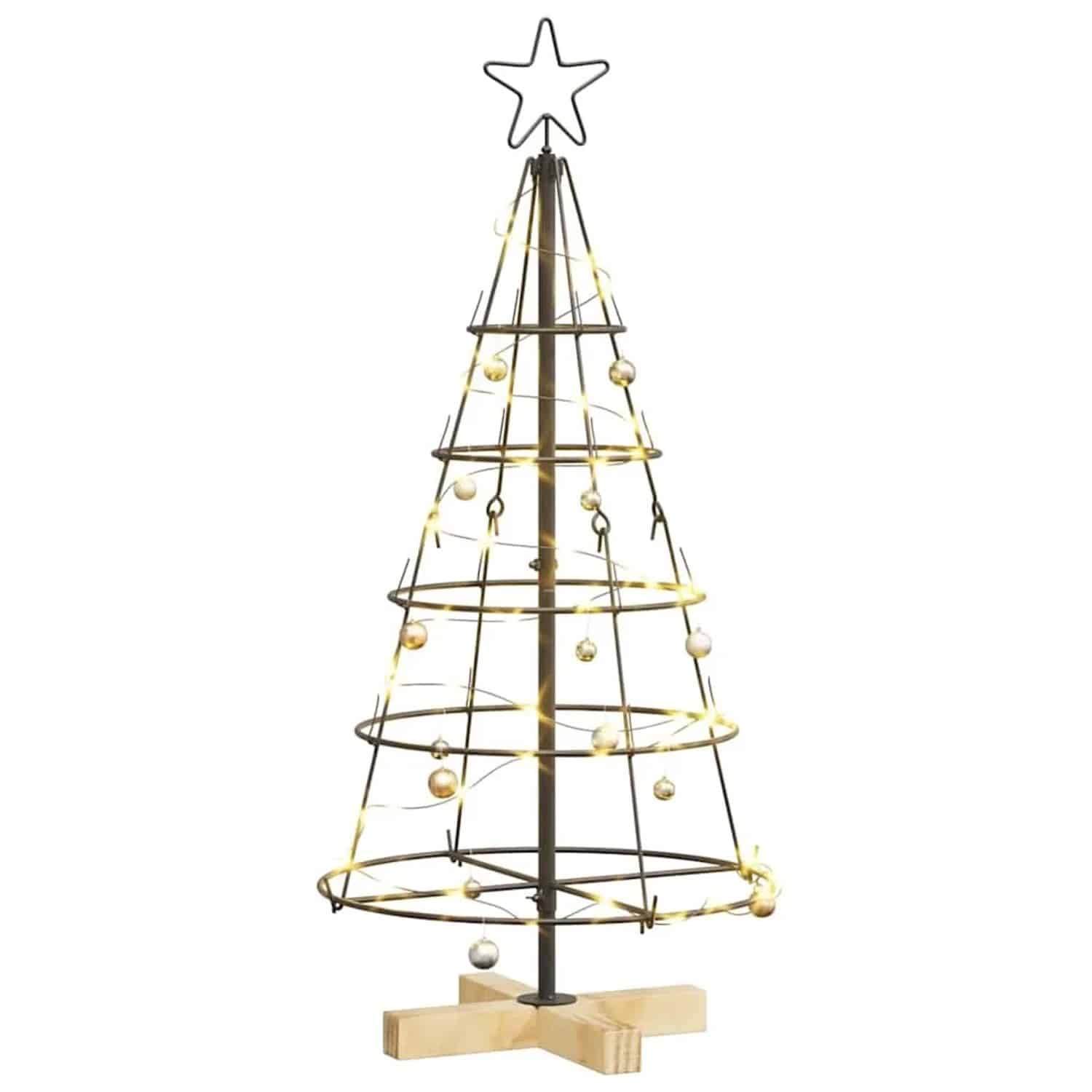 vidaXL Weihnachts-Tannenzapfenbaum mit Ständer Schwarz 90 cm Stahl 42019158