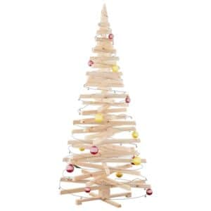vidaXL Weihnachtsbäume mit Ständer Natur 210 cm Massivholz Kiefer 42016708