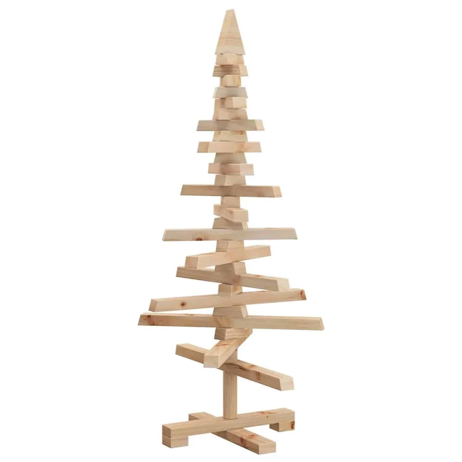 vidaXL Weihnachtsbaum Holz zum Schmücken 90 cm Massivholz Kiefer 357994