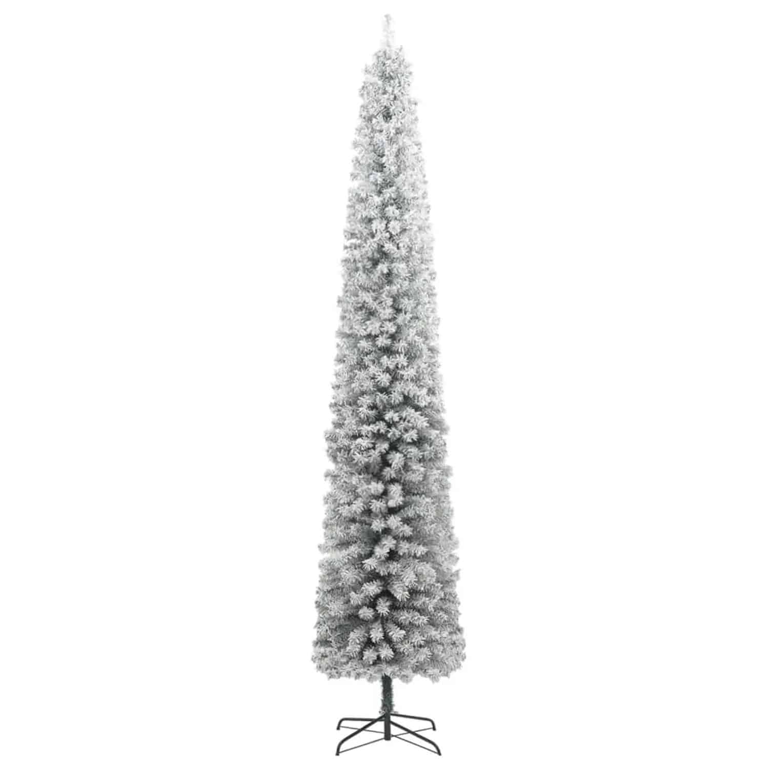 vidaXL Weihnachtsbaum Schlank mit Ständer Beschneit 270 cm PVC