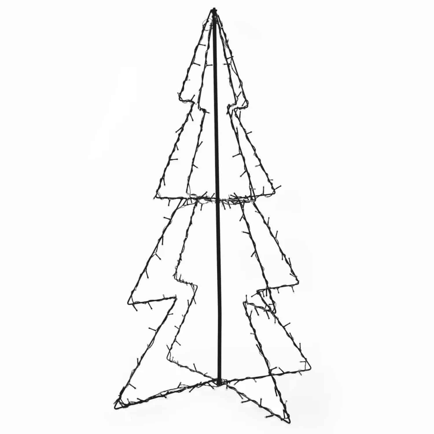 vidaXL Weihnachtsbaum in Kegelform 160 LEDs Indoor Outdoor 78x120 cm