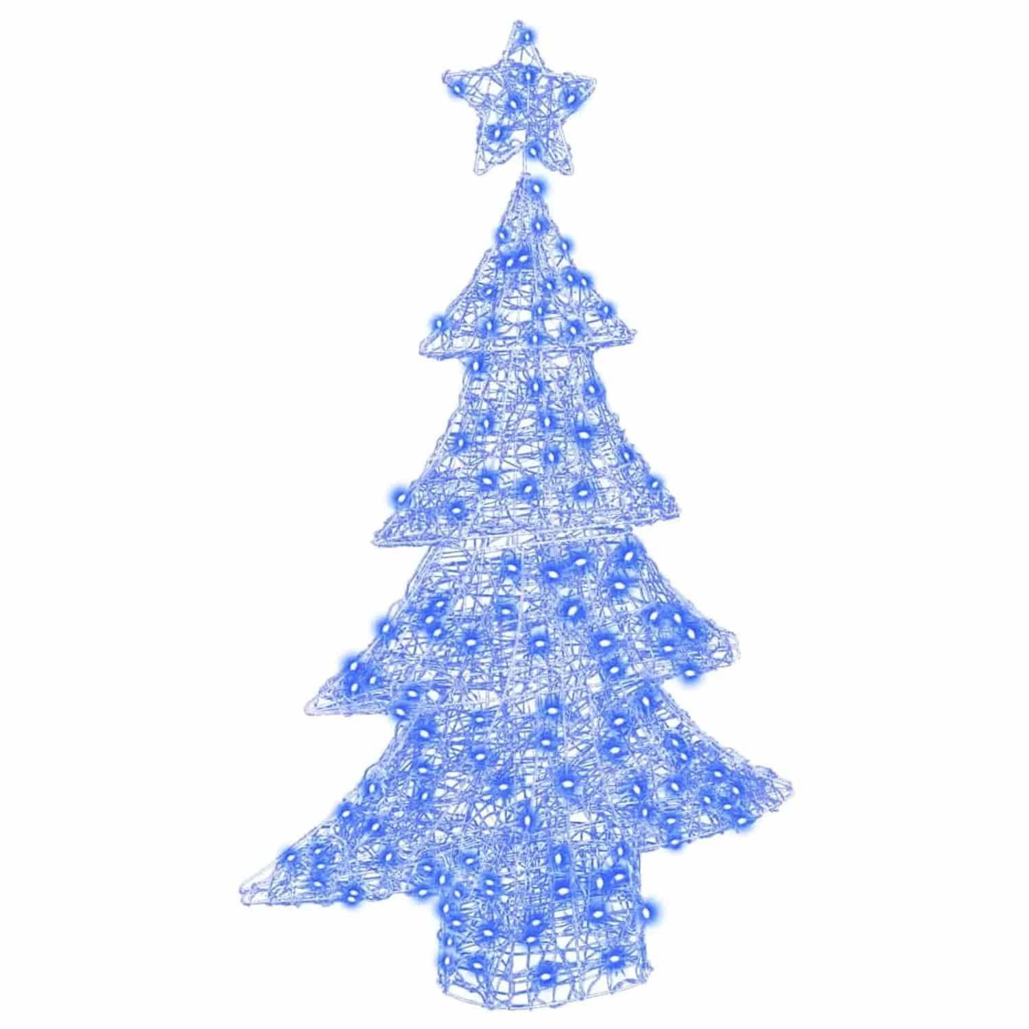vidaXL Weihnachtsbaum mit 100 LEDs Blau 120 cm Acryl 42018975
