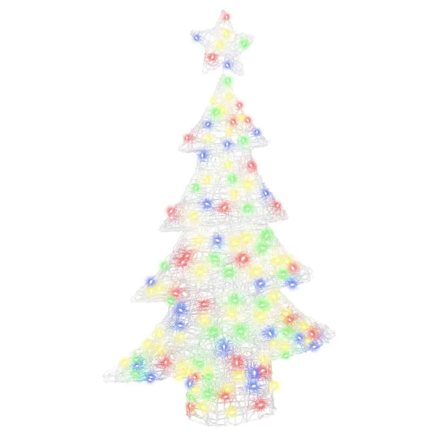 vidaXL Weihnachtsbaum mit 100 LEDs Mehrfarbig 120 cm Acryl 42018976