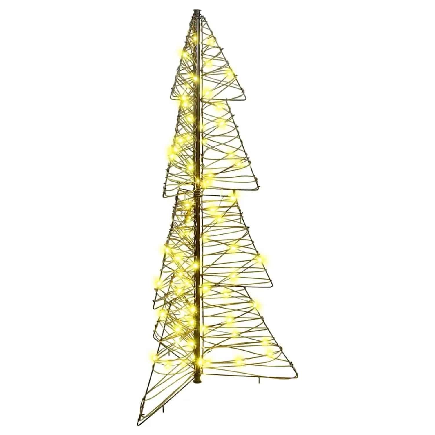 vidaXL Weihnachtsbaum mit 100 LEDs Warmweiß 120 cm Rattan 42019220