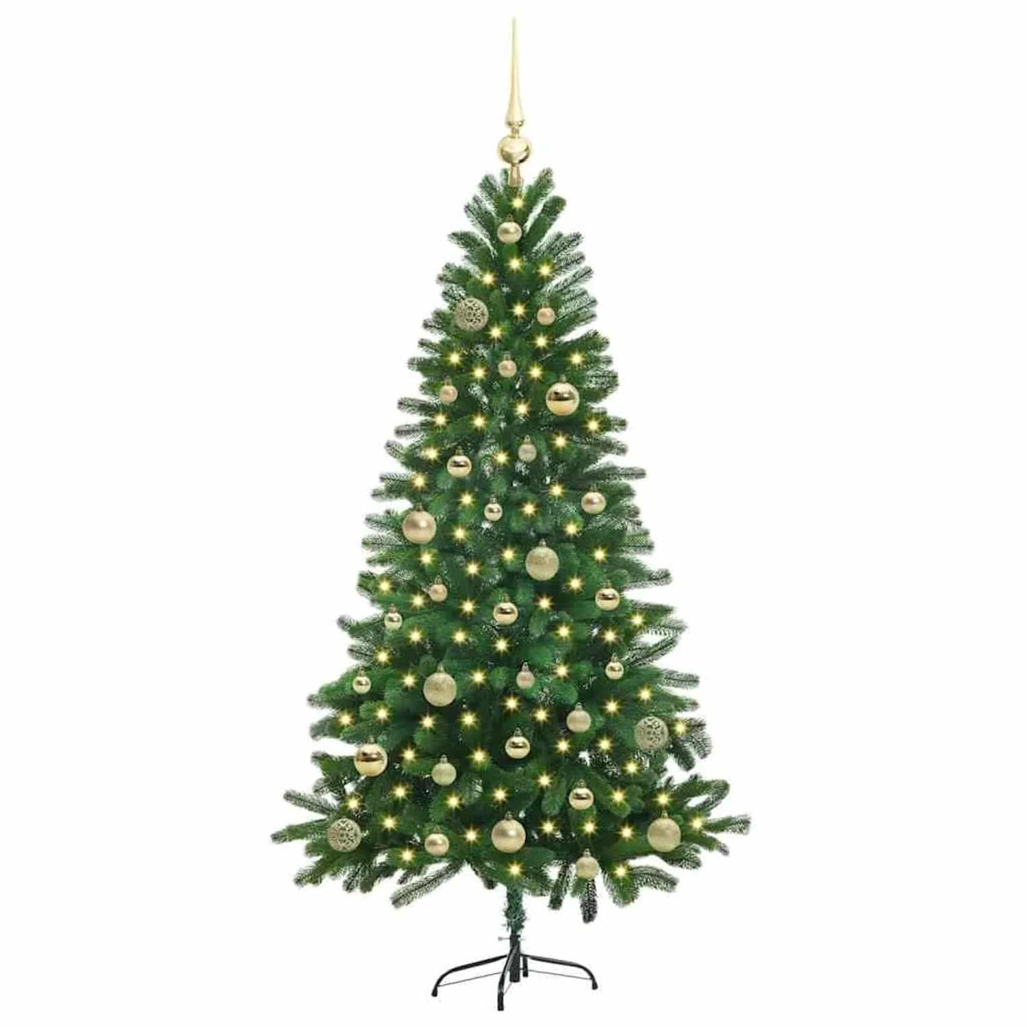 vidaXL Weihnachtsbaum mit 150 LEDs mit Ständer Grün 150 cm PE 3396322