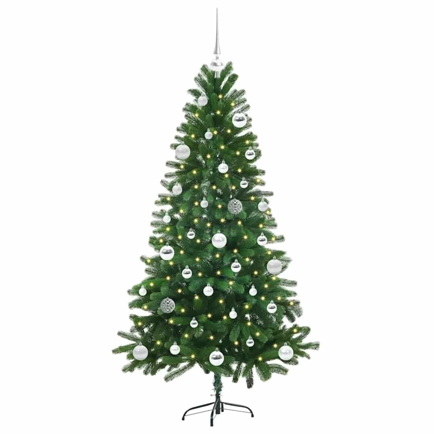 vidaXL Weihnachtsbaum mit 150 LEDs mit Ständer Grün 150 cm PE 3396323