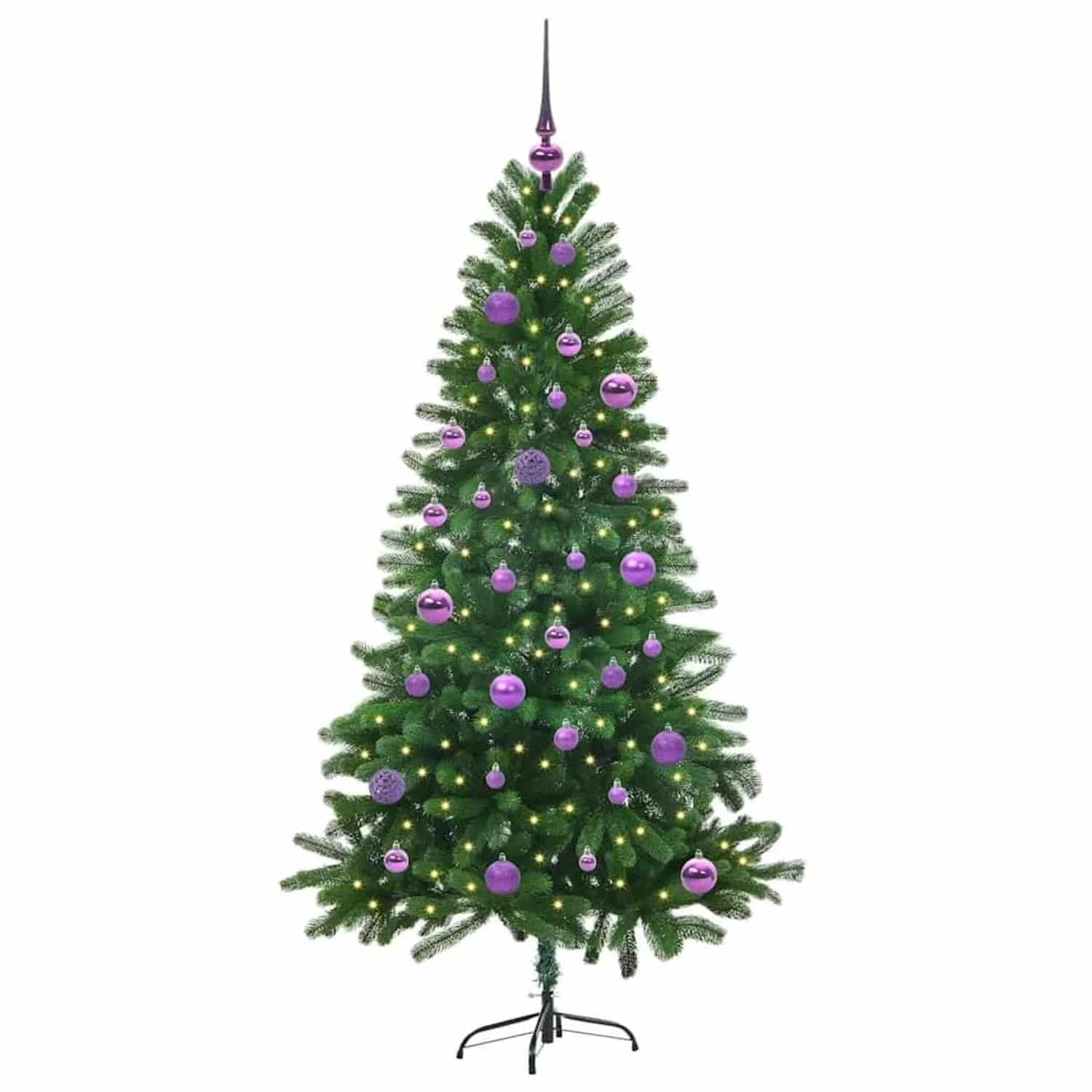 vidaXL Weihnachtsbaum mit 150 LEDs mit Ständer Grün 150 cm PE 3396324