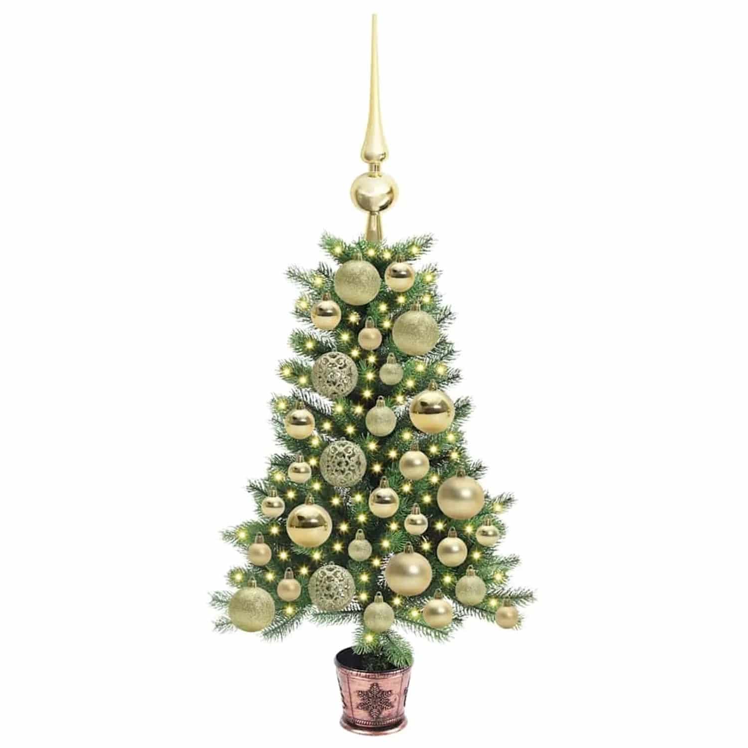 vidaXL Weihnachtsbaum mit 150 LEDs mit Ständer Grün 65 cm PE 3396295