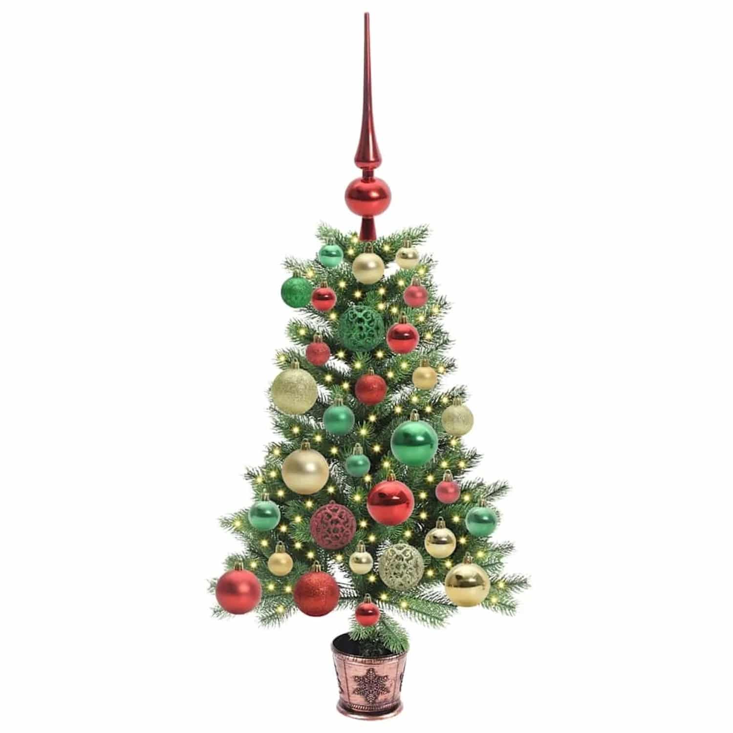 vidaXL Weihnachtsbaum mit 150 LEDs mit Ständer Grün 65 cm PE 3396299