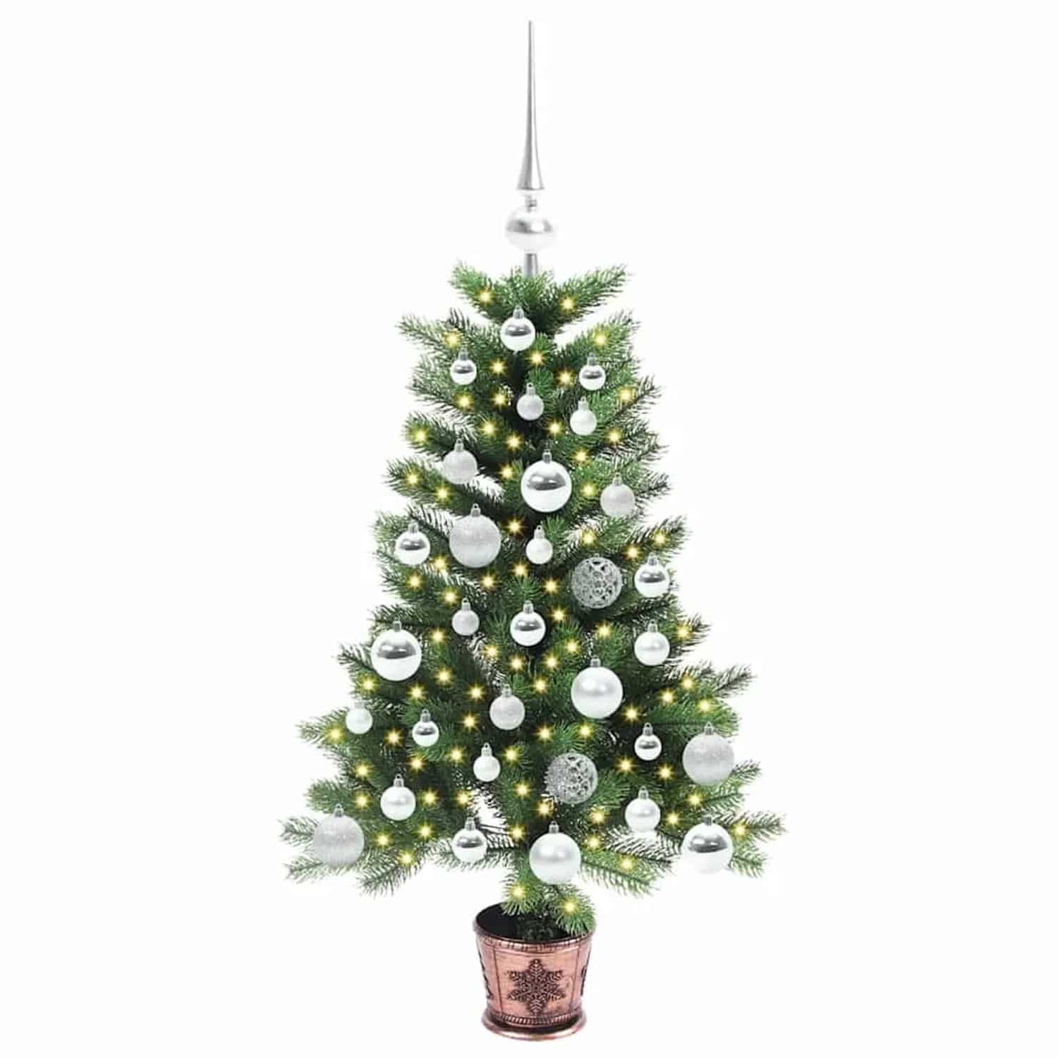 vidaXL Weihnachtsbaum mit 150 LEDs mit Ständer Grün 90 cm PE 3396305