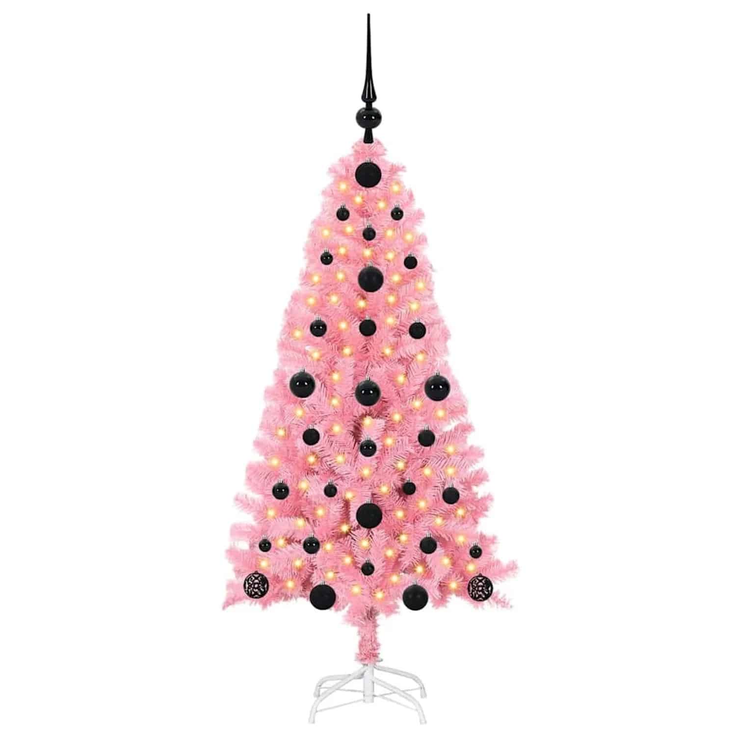 vidaXL Weihnachtsbaum mit 150 LEDs mit Ständer Rosa 120 cm PVC 3396408