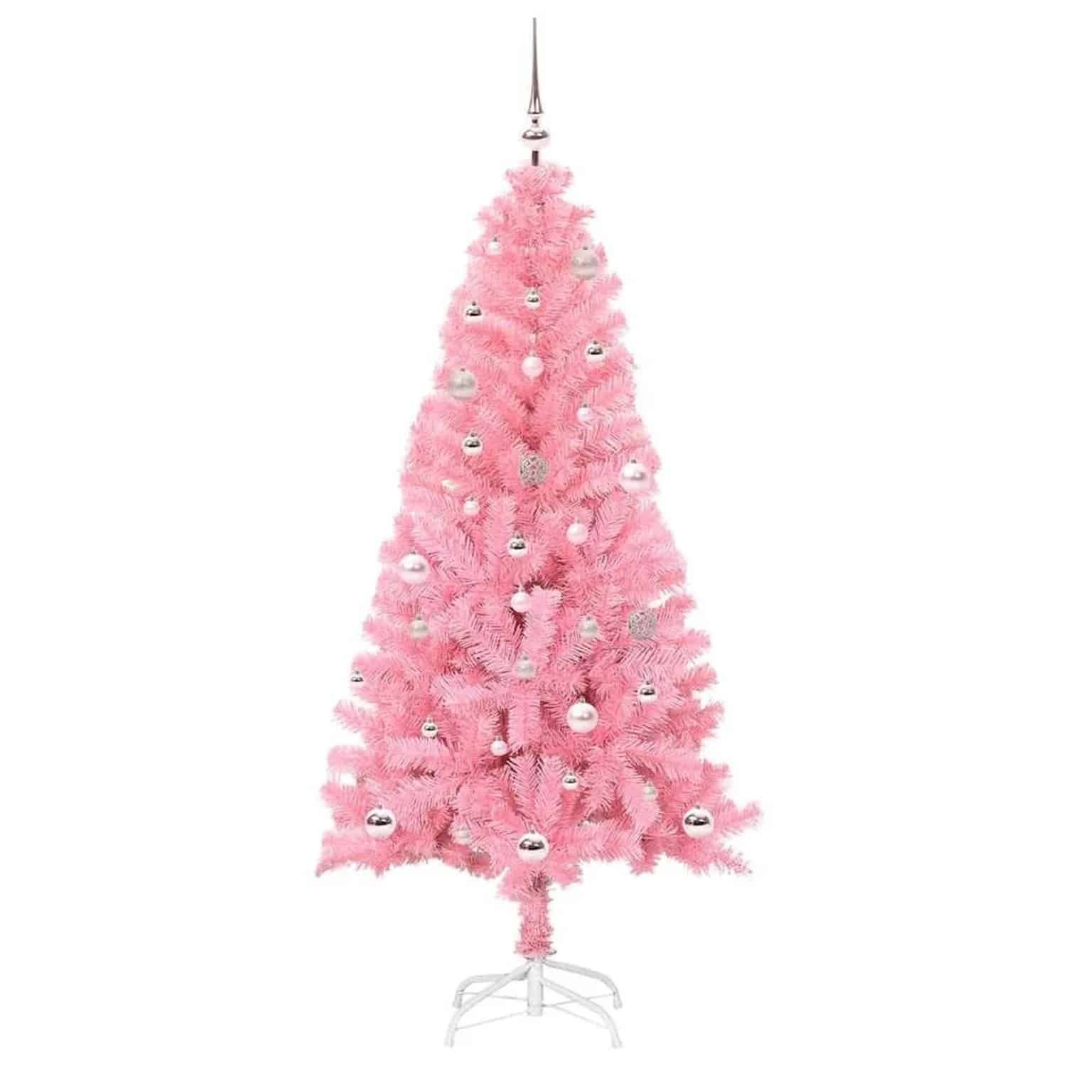 vidaXL Weihnachtsbaum mit 150 LEDs mit Ständer Rosa 150 cm PVC 3396418