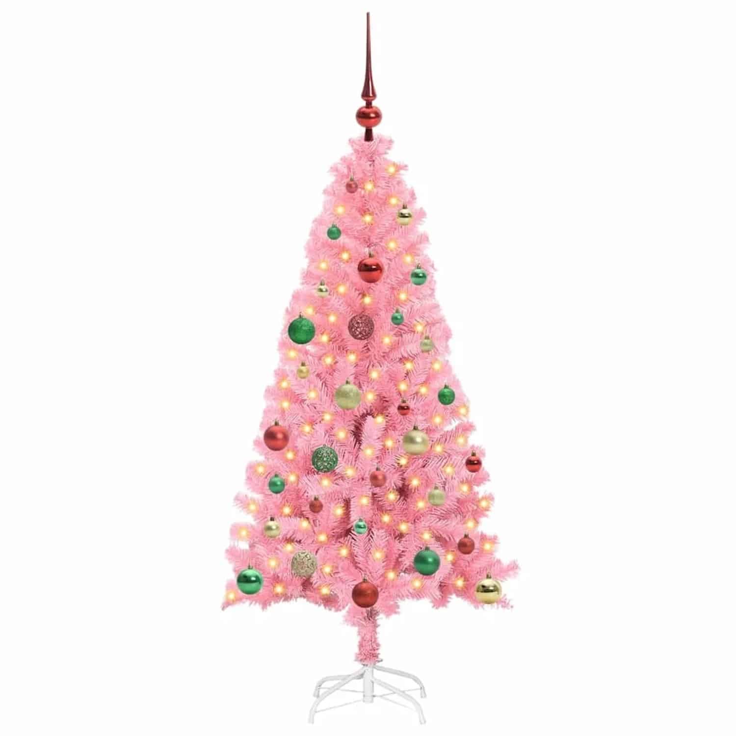 vidaXL Weihnachtsbaum mit 150 LEDs mit Ständer Rosa 150 cm PVC 3396424