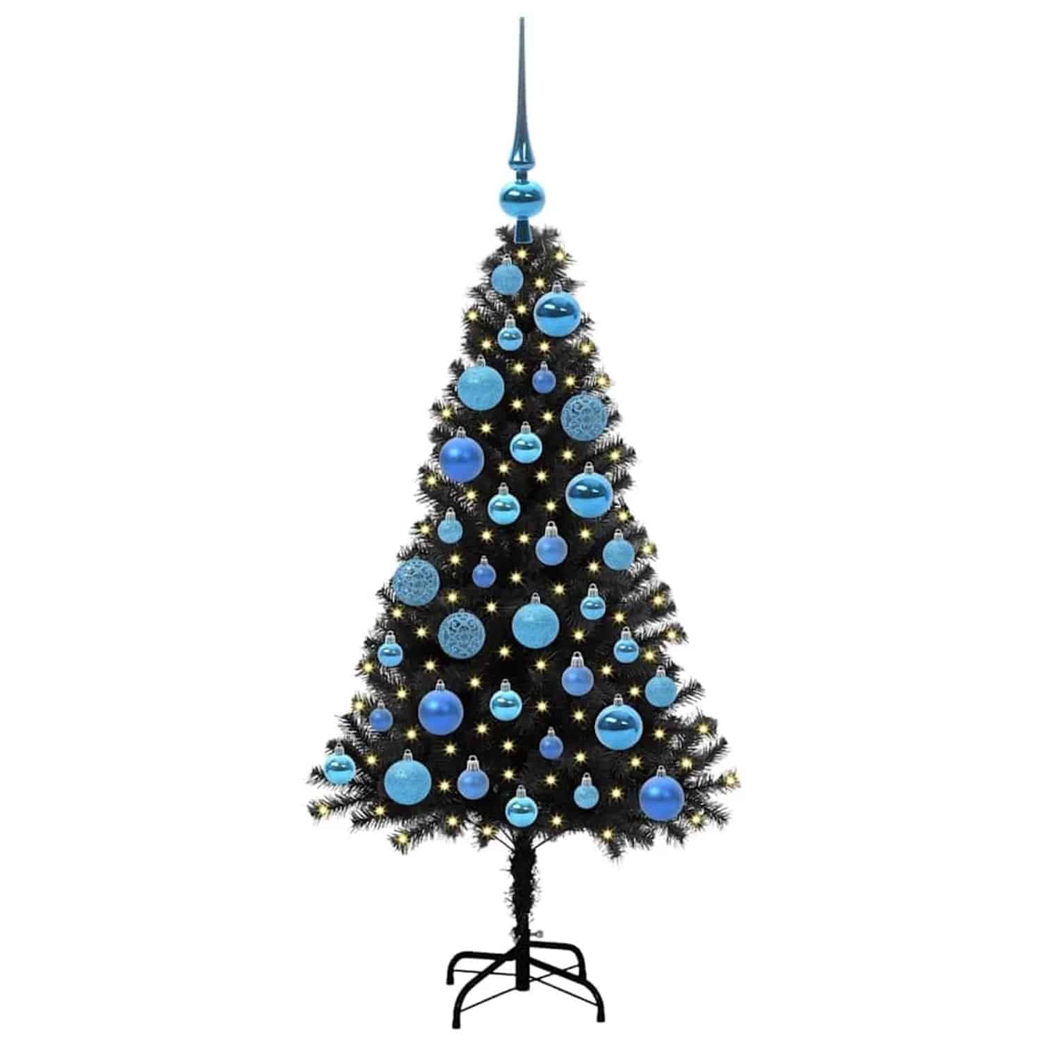 vidaXL Weihnachtsbaum mit 150 LEDs mit Ständer Schwarz 120 cm PVC 3396463