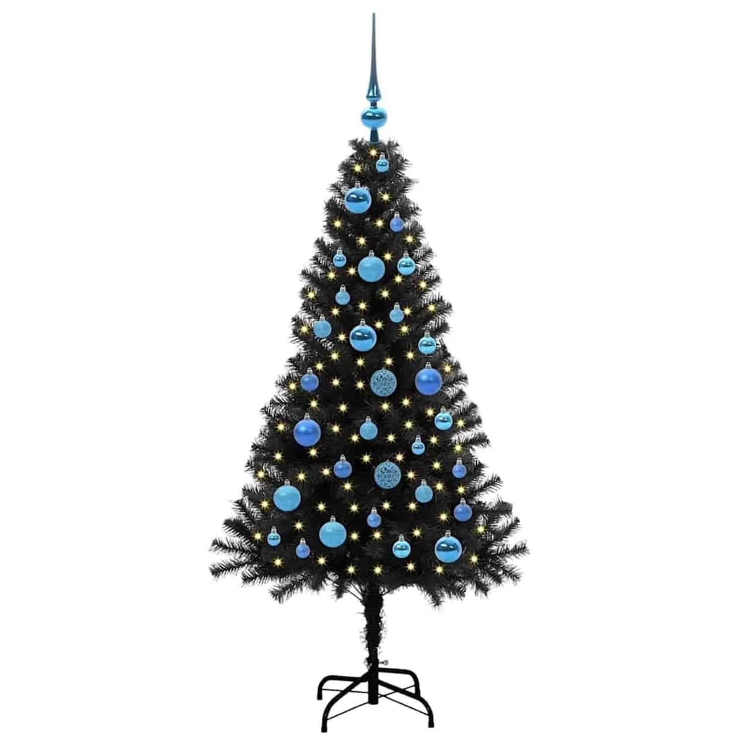 vidaXL Weihnachtsbaum mit 150 LEDs mit Ständer Schwarz 150 cm PVC 3396472