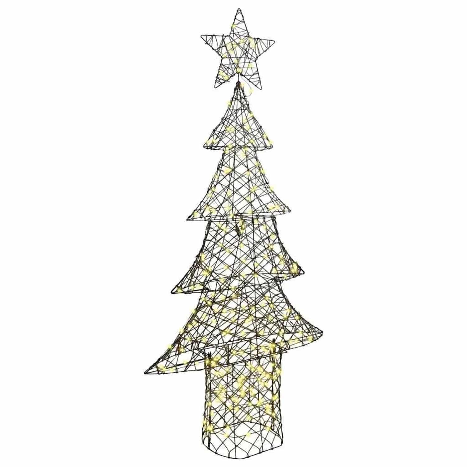 vidaXL Weihnachtsbaum mit 240 LEDs Warmweiß 180 cm Rattan 42018993