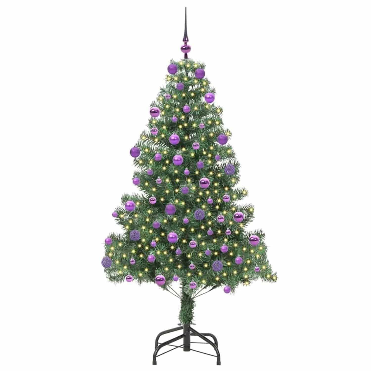 vidaXL Weihnachtsbaum mit 300 LEDs mit Ständer Grün 180 cm PVC 3396386