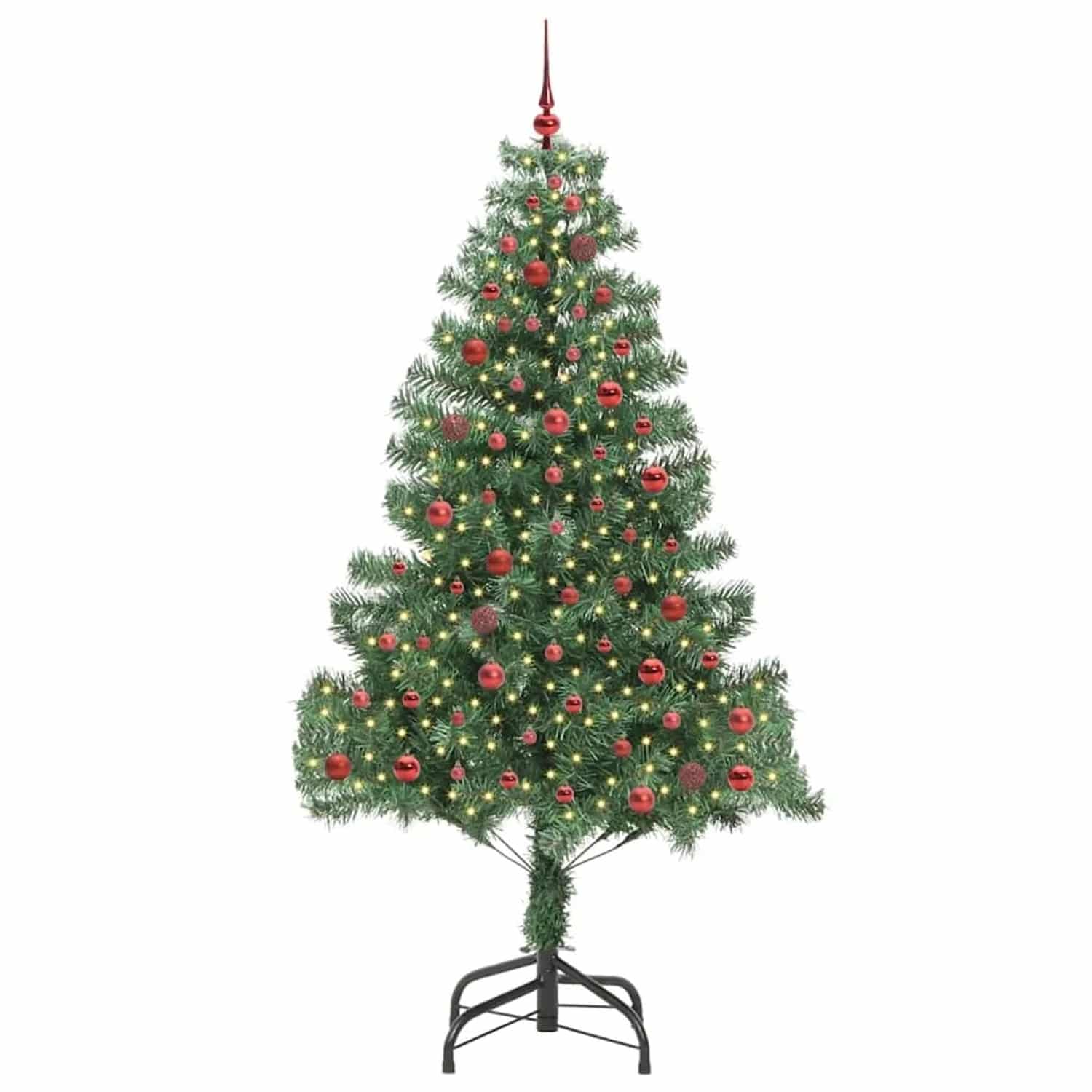 vidaXL Weihnachtsbaum mit 300 LEDs mit Ständer Grün 210 cm PVC 3396389