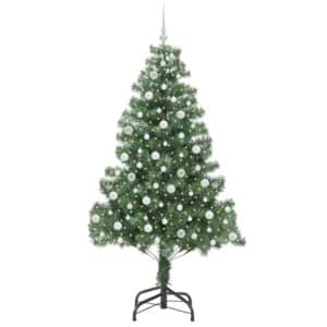 vidaXL Weihnachtsbaum mit 300 LEDs mit Ständer Grün 210 cm PVC 3396392