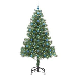 vidaXL Weihnachtsbaum mit 300 LEDs mit Ständer Grün 210 cm PVC 3396396