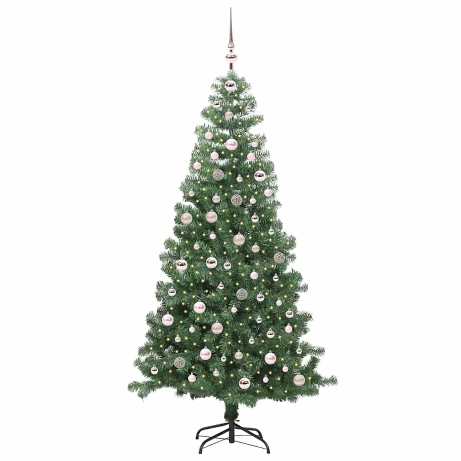 vidaXL Weihnachtsbaum mit 300 LEDs mit Ständer Grün 240 cm PVC 3396400