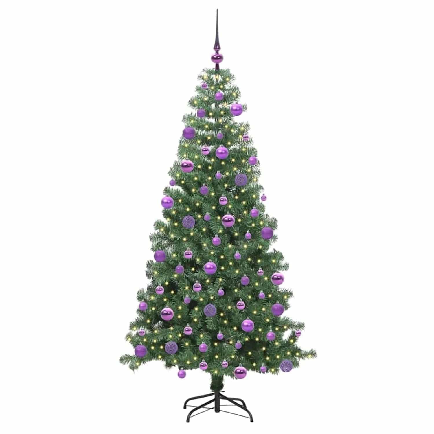 vidaXL Weihnachtsbaum mit 300 LEDs mit Ständer Grün 240 cm PVC 3396404