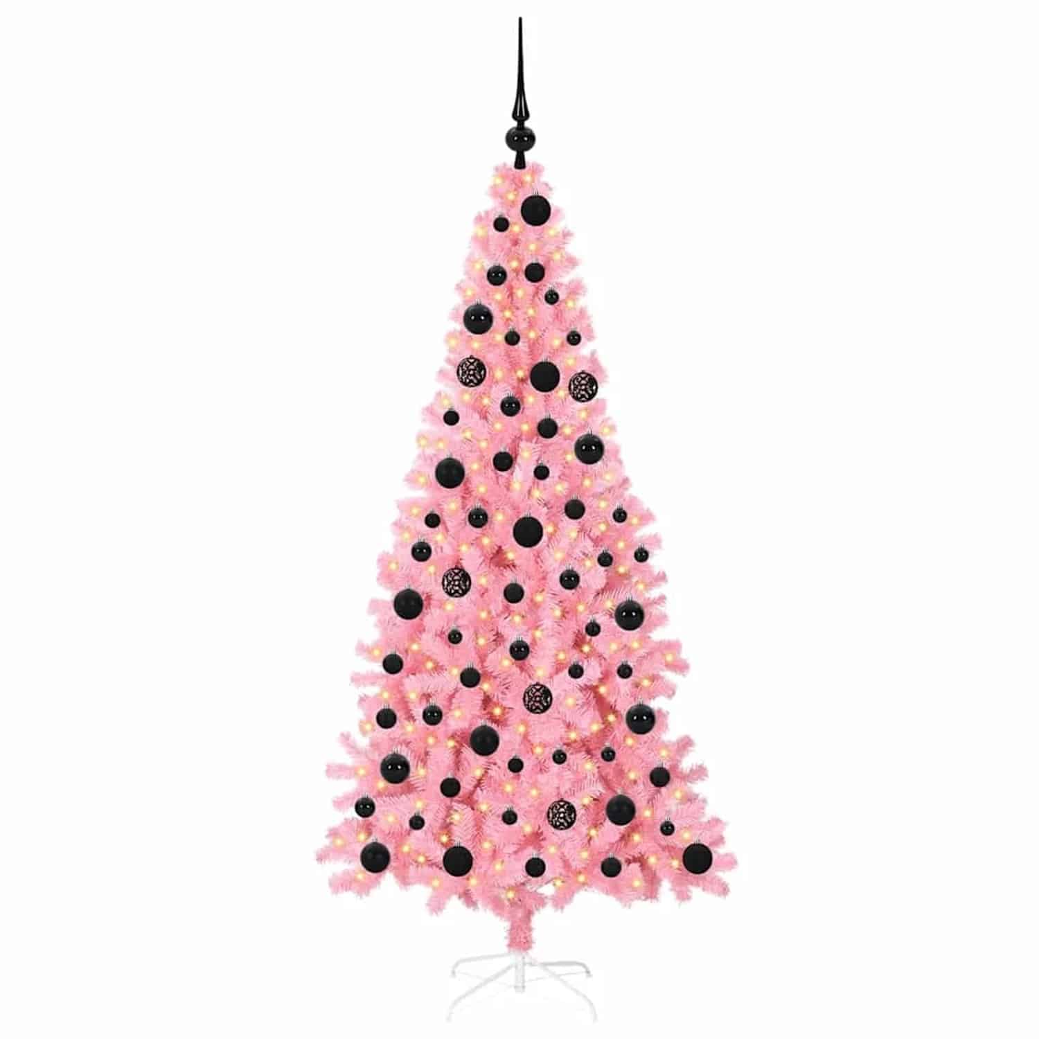 vidaXL Weihnachtsbaum mit 300 LEDs mit Ständer Rosa 180 cm PVC 3396430