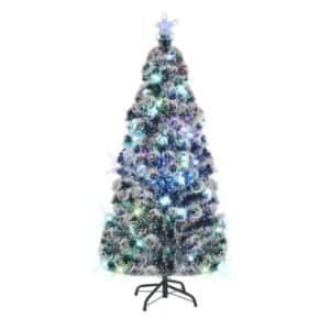 vidaXL Weihnachtsbaum mit Beleuchtung und Ständer 180 cm Glasfaser 242427