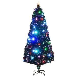 vidaXL Weihnachtsbaum mit Beleuchtung und Ständer 180 cm Glasfaser 284302