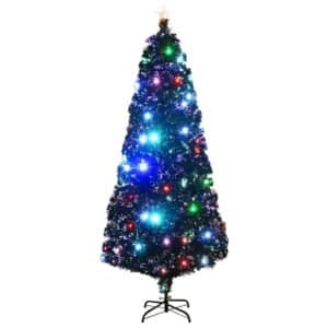 vidaXL Weihnachtsbaum mit Beleuchtung und Ständer 210 cm Glasfaser 284303
