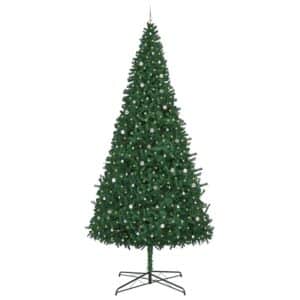 vidaXL Weihnachtsbaum mit Dekorativen Lichterketten Grün 400 cm PVC 3394818
