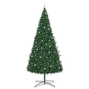 vidaXL Weihnachtsbaum mit Dekorativen Lichterketten Grün 400 cm PVC 3394819