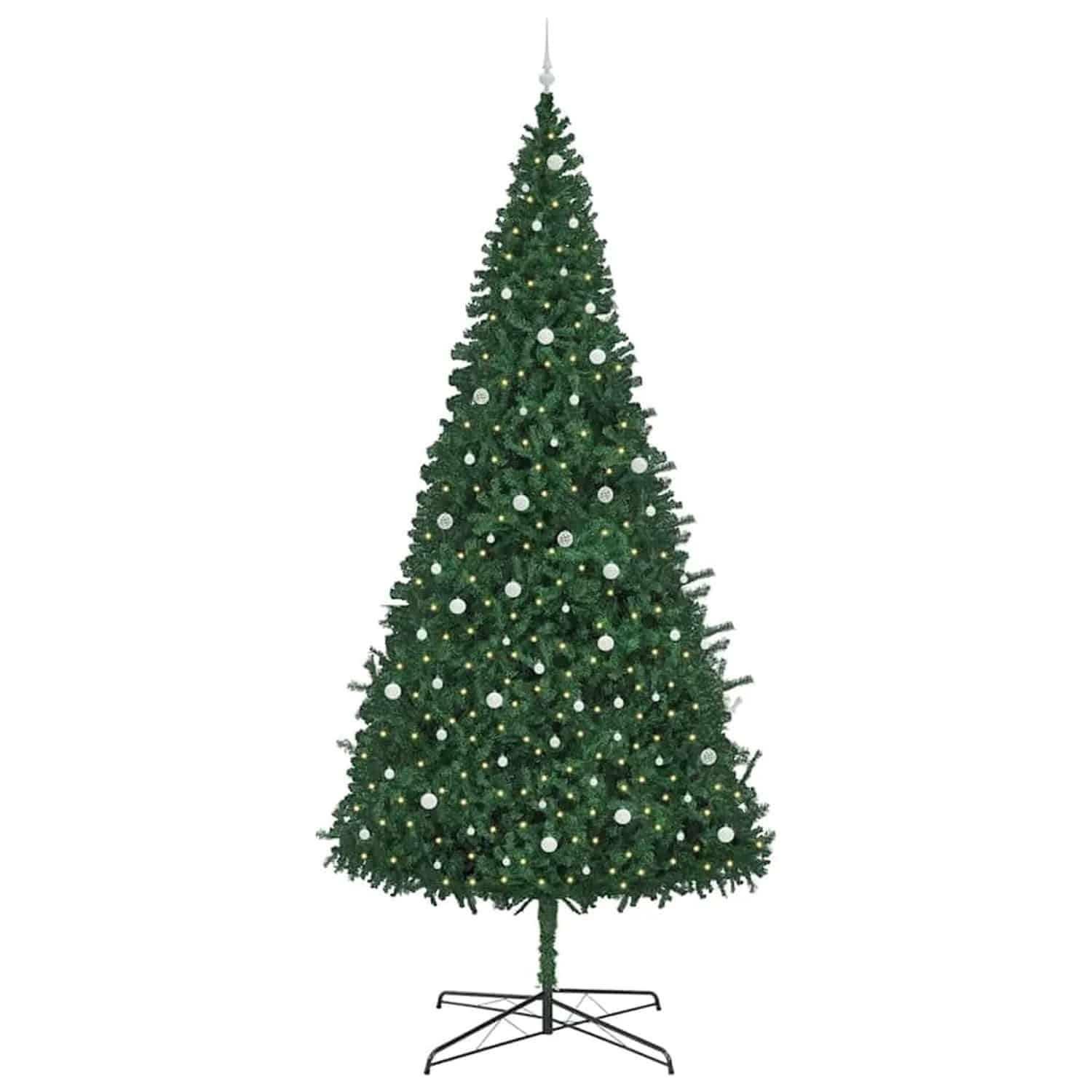 vidaXL Weihnachtsbaum mit Dekorativen Lichterketten Grün 400 cm PVC 3394819