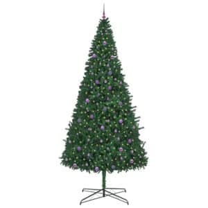 vidaXL Weihnachtsbaum mit Dekorativen Lichterketten Grün 400 cm PVC 3394822