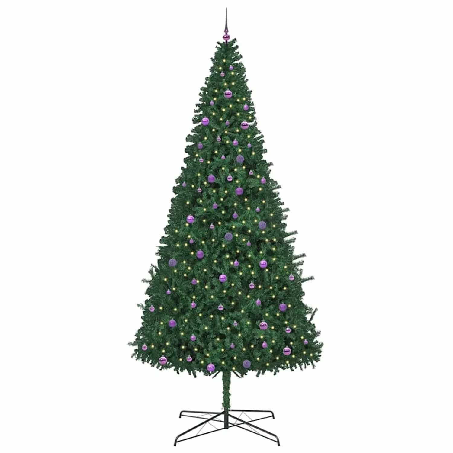 vidaXL Weihnachtsbaum mit Dekorativen Lichterketten Grün 400 cm PVC 3394822