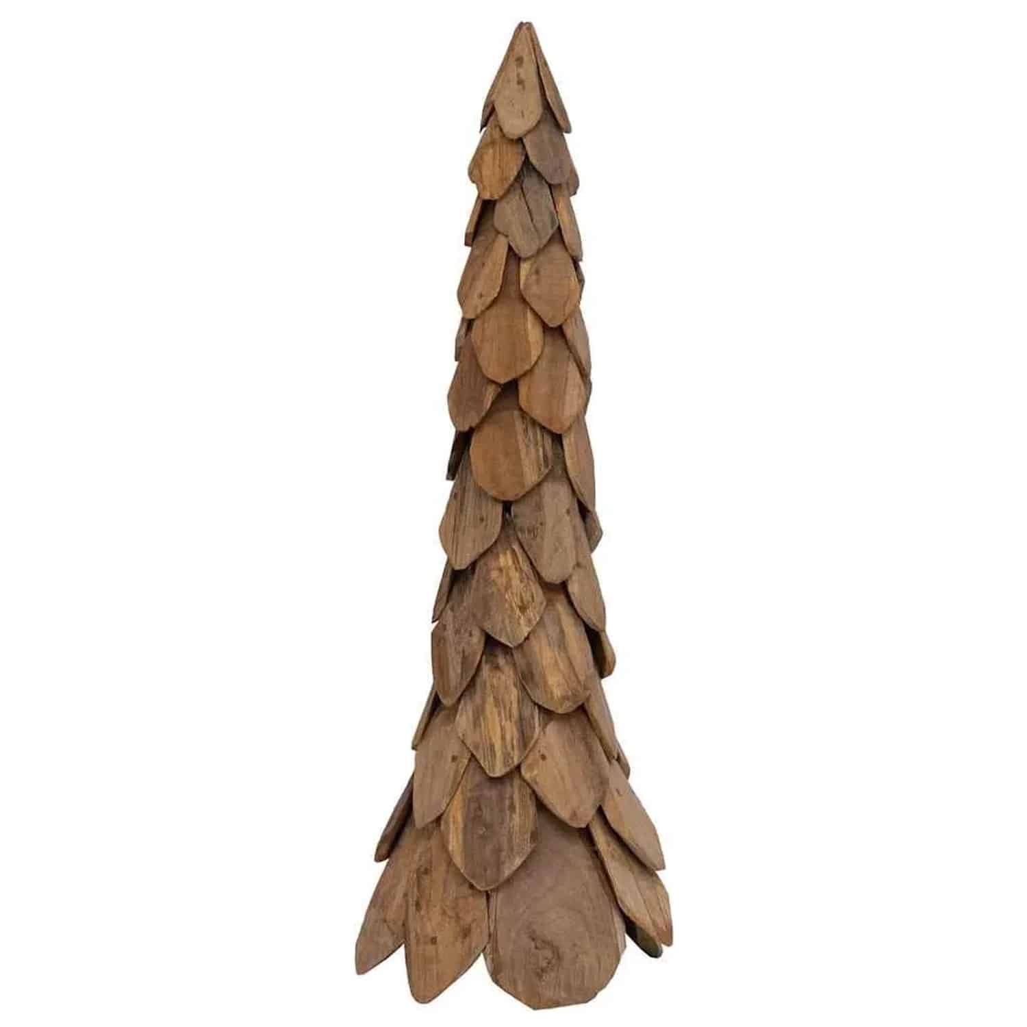 vidaXL Weihnachtsbaum mit Ständer Braun 110 cm Massivholz Teak 42017939