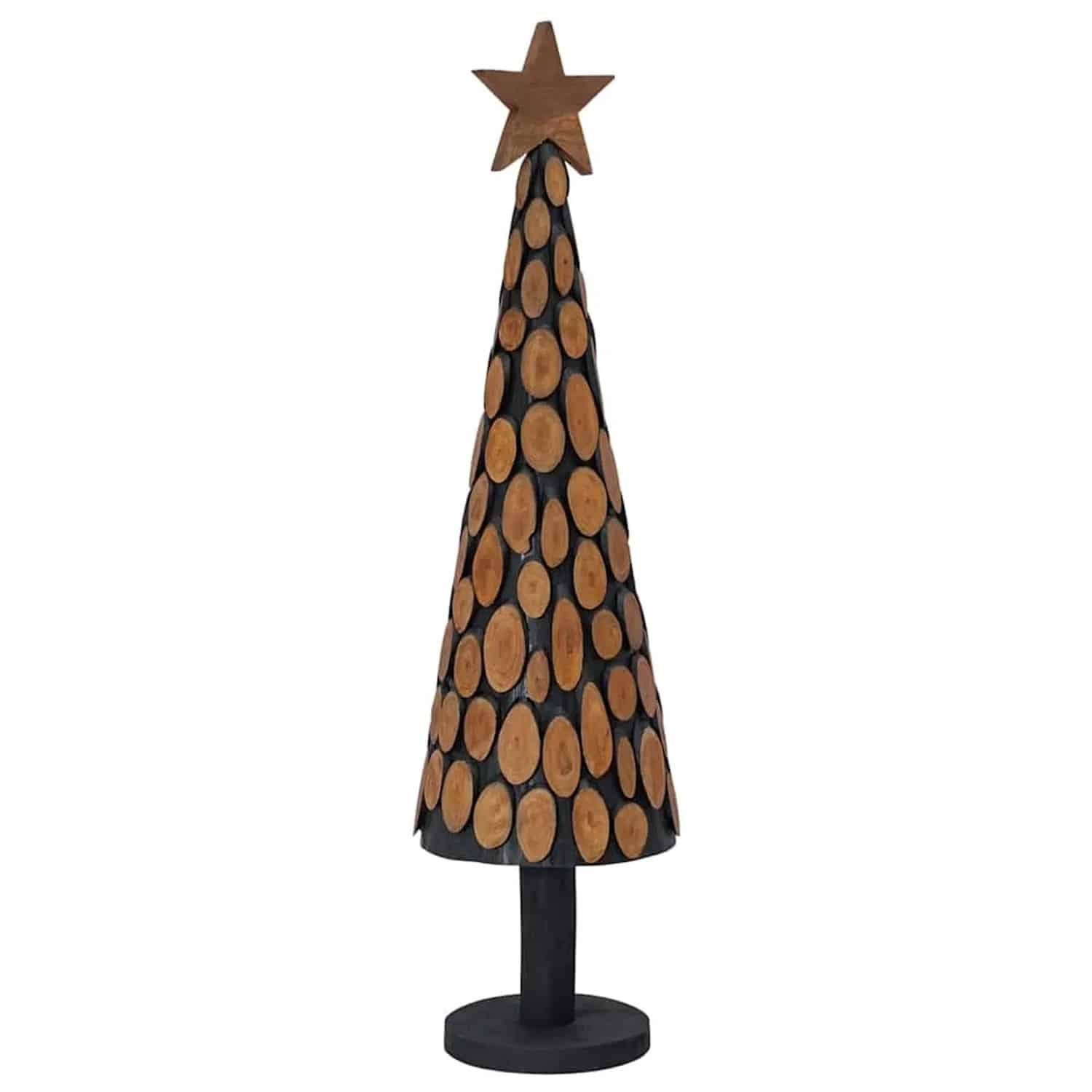 vidaXL Weihnachtsbaum mit Ständer Braun 120 cm Massivholz Teak 42017945
