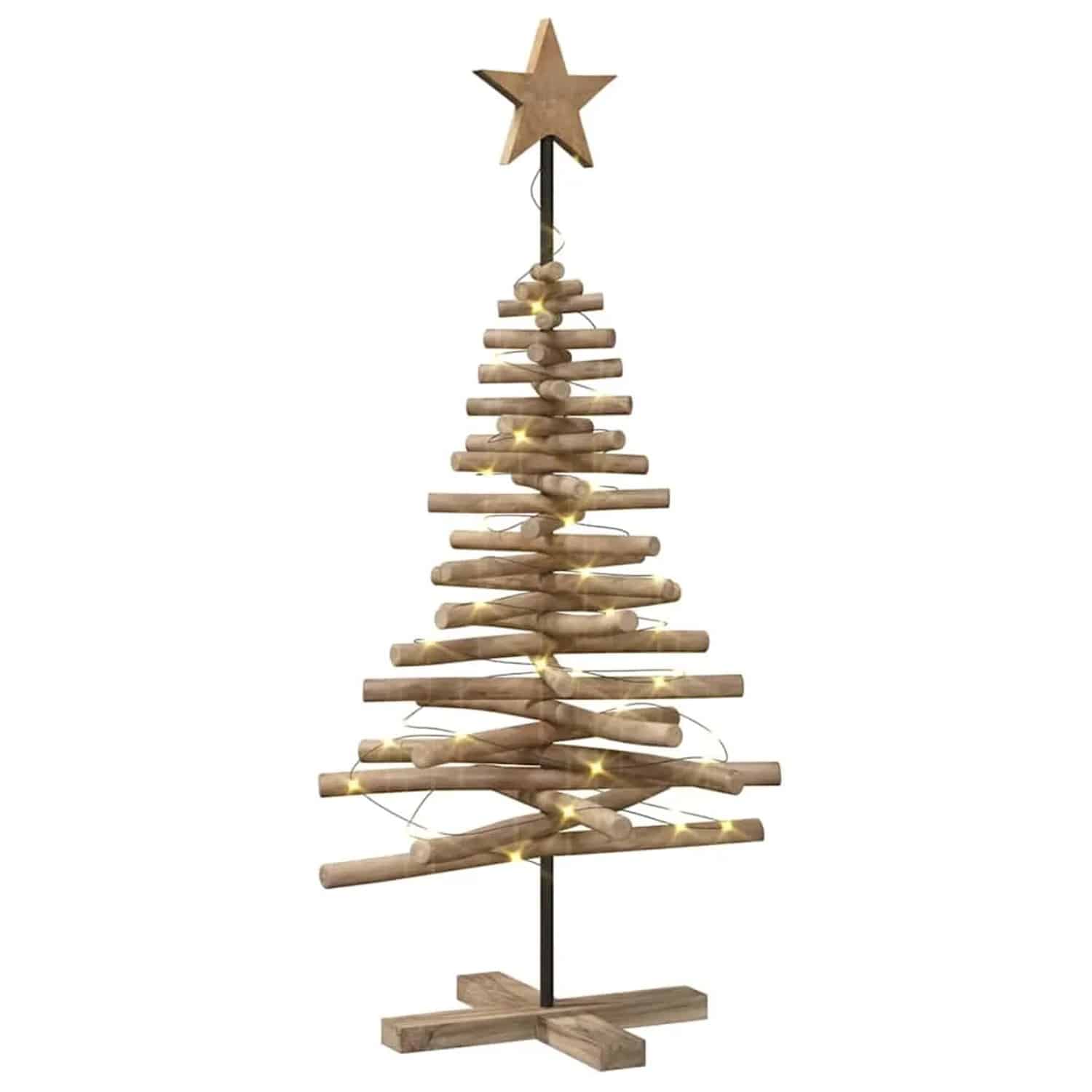 vidaXL Weihnachtsbaum mit Ständer Braun 120 cm Massivholz Teak 42017949