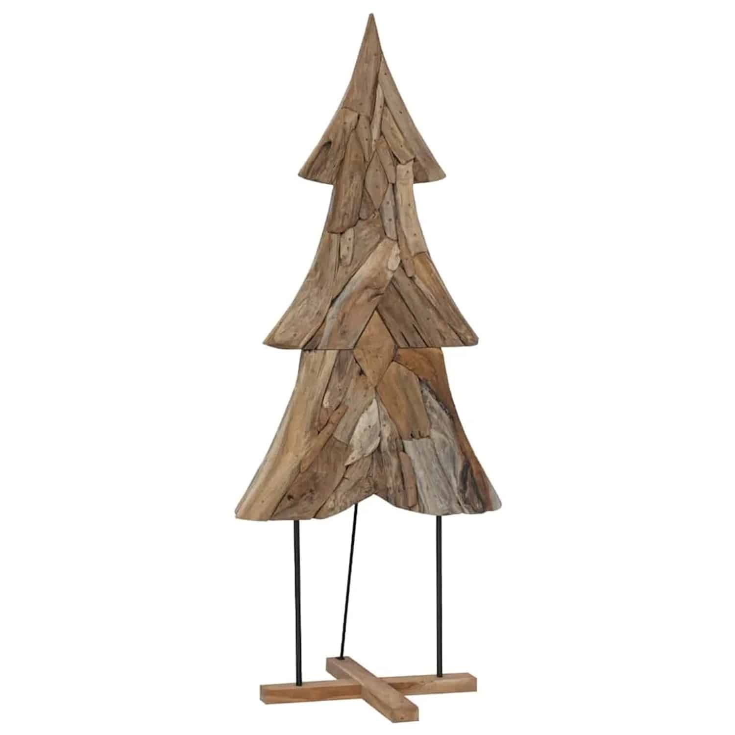 vidaXL Weihnachtsbaum mit Ständer Braun 180 cm Massivholz Teak 42017933